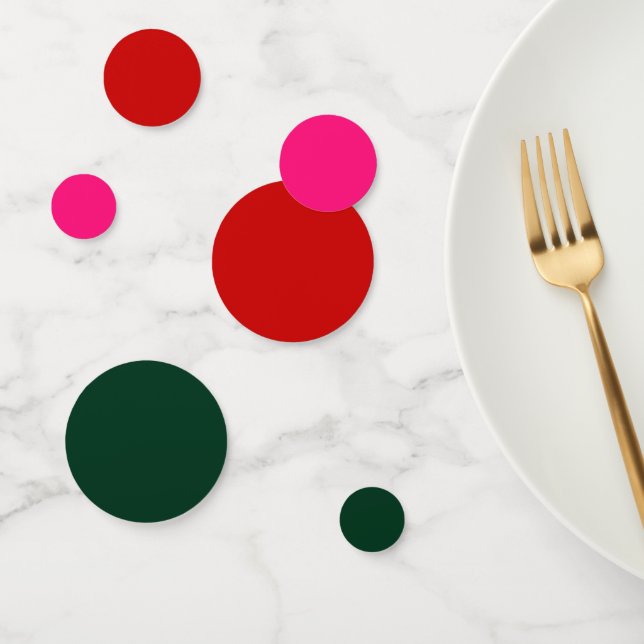 Red Green and Pink Colour Confetti (Group)