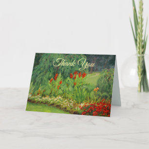 Red Green and Purple Floral Thank You Card