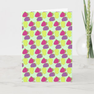 Red,Green And Purple Grapes Card