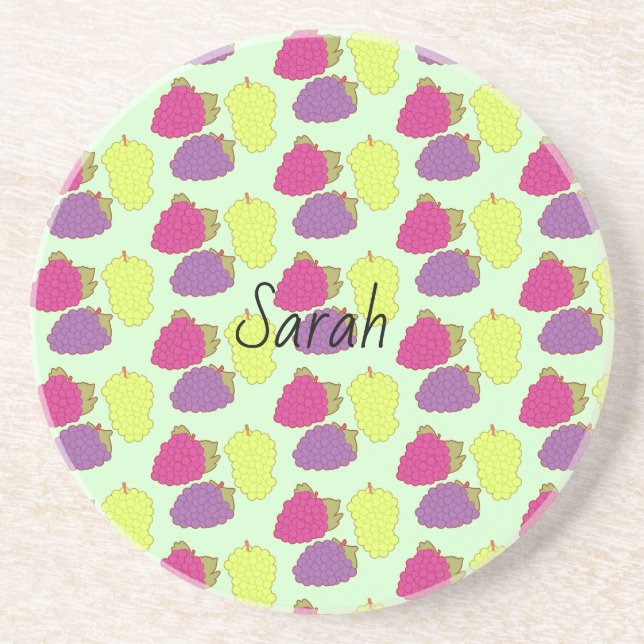Red,Green And Purple Grapes Coaster (Front)