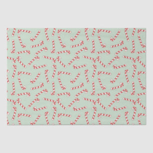 Red, Green and White Candy Cane Christmas Pattern  Tissue Paper