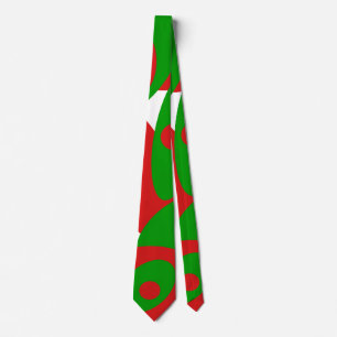 Red, Green and White Orbs Tie