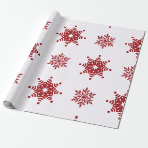 Red, Green, and White Snowflake Lane Christmas Wra Wrapping Paper