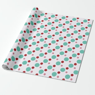 Red, Green, and White Snowflake Lane Christmas Wra Wrapping Paper