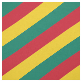 Red, green and yellow striped pattern fabric