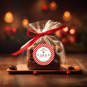 Red Green Baked With Love Christmas Classic Round Sticker