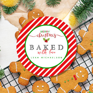 Red Green Baked With Love Christmas Classic Round Sticker