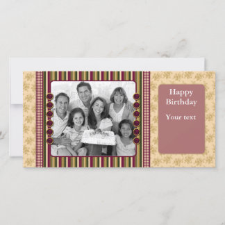 Red green beige floral design