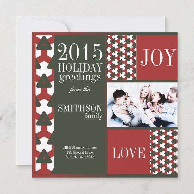 Red Green Best Holidays Family Holiday Photo Card (Front)