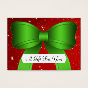 Red Green Big Bow Business Gift Card Certificates