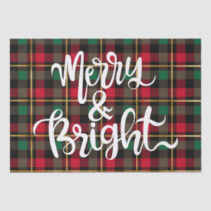 Red, Green, Black & Gold Christmas Plaid Tissue Paper