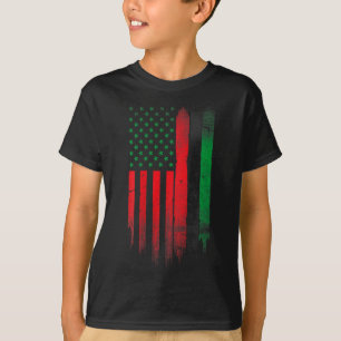 Red Green Black History American African Flag  T-Shirt