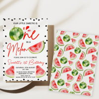 Red Green Black Modern One In A Melon 1st Birthday