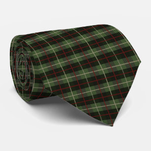 Red Green Black Plaid Tartan Men's Tie