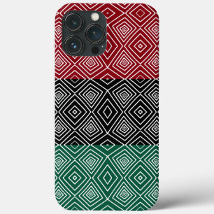 red green black Tribal Diamonds African Pattern iPhone 13 Pro Max Case