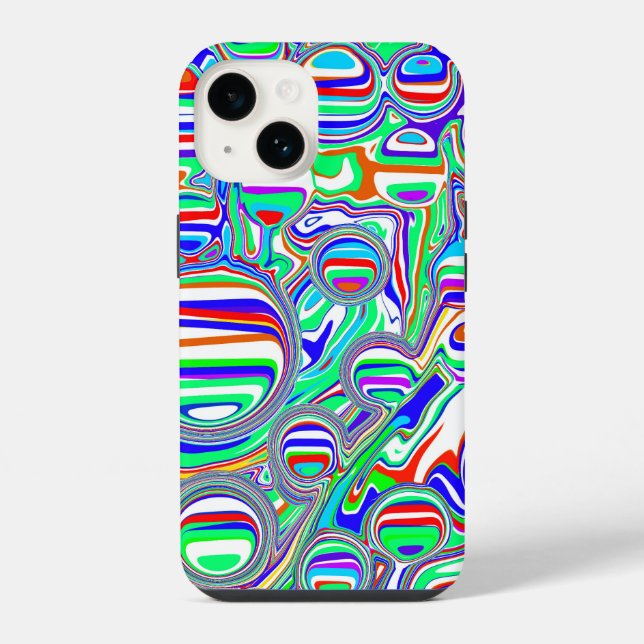 Red, Green, Blue, Abstract Lines iPhone Case (Back)