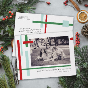 Red Green Blue Colour Strips Modern Holiday Postcard