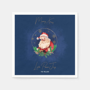 Red Green Blue Elegant Vintage Merry Christmas Napkin