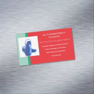 Red Green Blue Medical Uniform Nurse Shoes Magnetic Business Card