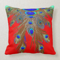 RED GREEN BLUE PEACOCK FEATHER JEWELS