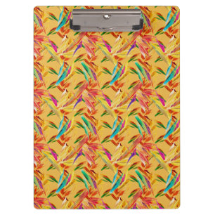 Red Green Blue Purple Abstract Floral Art Deco Clipboard