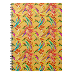Red Green Blue Purple Abstract Floral Art Deco Notebook
