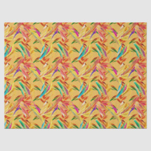 Red Green Blue Purple Abstract Floral Art Deco Tissue Paper