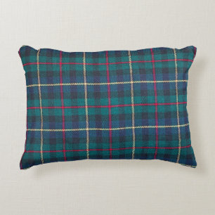Red, green, blue Scottish tartan pattern. Decorative Cushion