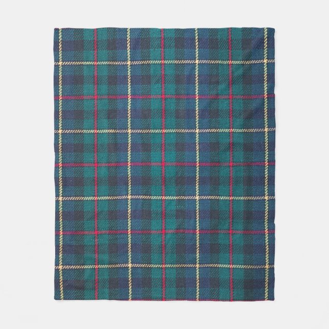 Red, green, blue Scottish tartan pattern. Fleece Blanket (Front)