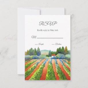 Red Green Blue Vineyard RSVP Card