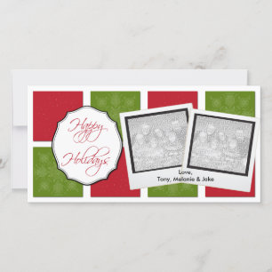 Red & Green Boxes Christmas Photo Cards