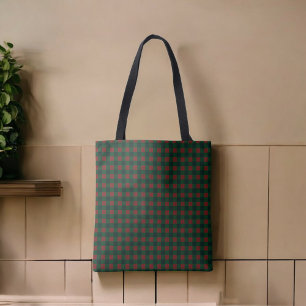 Red Green Buffalo Plaid Festive Fashion Tote Bag