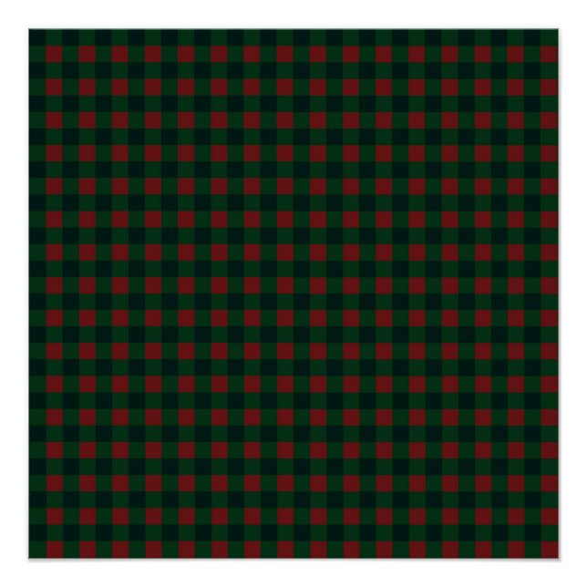 Red Green Buffalo Plaid Holiday Poster (Front)