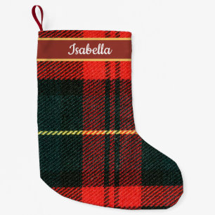 Red & Green Buffalo Plaid Personalized Small Christmas Stocking
