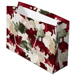 Red Green Camo Birthday Large Gift Bag