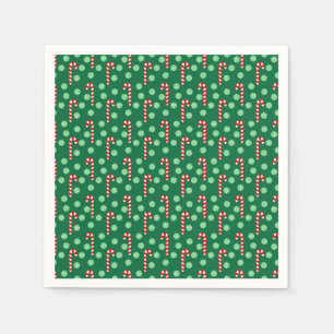 Red Green Candy Cane Peppermint Christmas Napkin