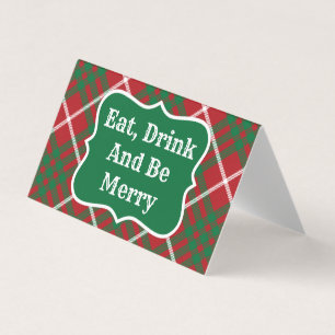 Red & Green Check Christmas Cards