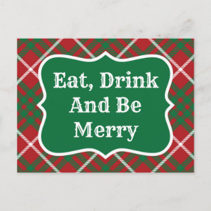 Red & Green Check Postcard