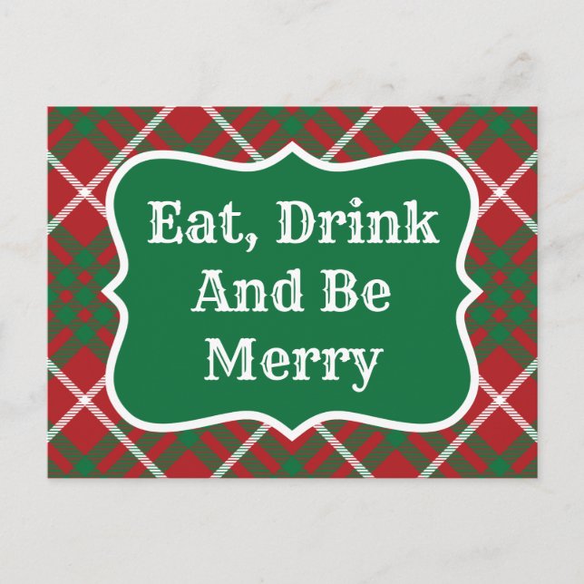 Red & Green Check Postcard (Front)