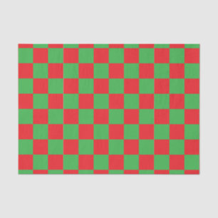 Red Green Chequered Check Design  Tissue Paper