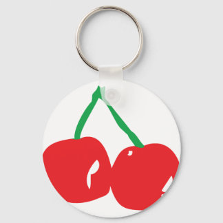 red green cherry illustration key ring