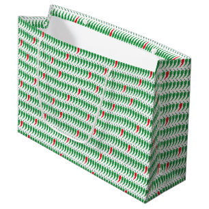 Red & Green Chile Pepper Pattern Large Gift Bag