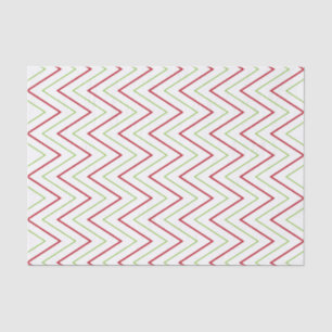 Red & Green Christmas Chevron Pattern Tissue Paper