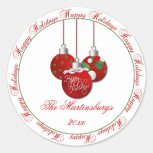 Red Green Christmas Happy Holidays Sticker