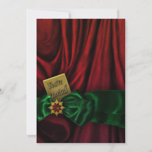 Red Green Christmas Holiday Party Invitation