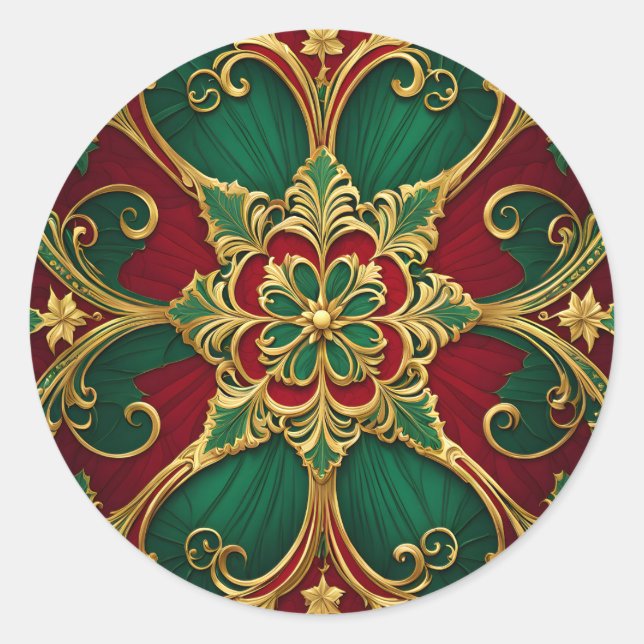 Red Green Christmas Holiday Sticker (Front)