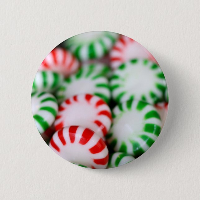 Red & Green Christmas Mints 6 Cm Round Badge (Front)