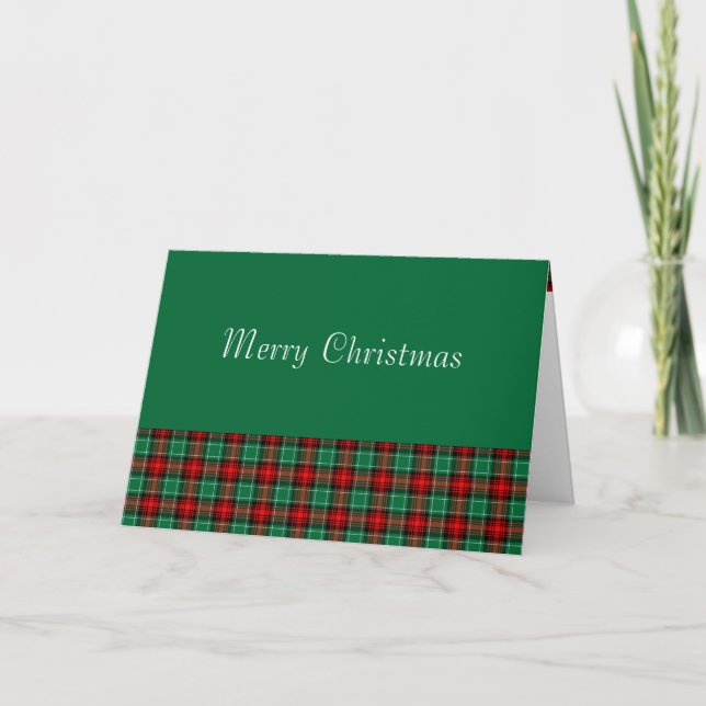 Red Green Christmas Plaid Custom Cards (Front)
