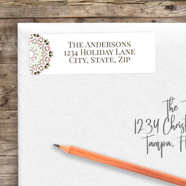 Red Green Christmas Return Address Custom (Simple contemporary return address labels. )