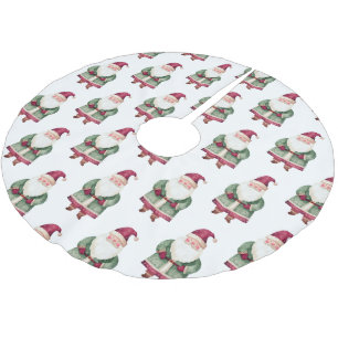 Red Green Christmas Santa Claus Brushed Polyester Tree Skirt